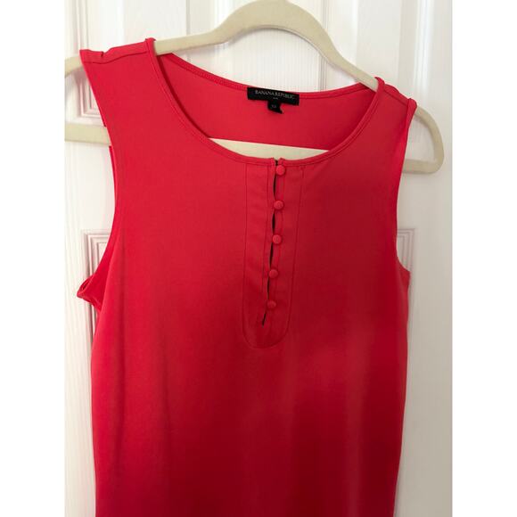 Banana Republic Sleeveless Shirt XS Tank Top Tangerine Red Orange with Buttons - Picture 2 of 5